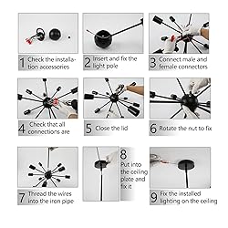 LIGHTDAMY Sputnik Chandeliers Black, Modern