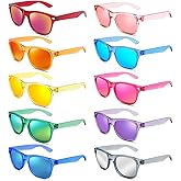 Pibupibu 10/20 Pack Neon Party Sunglasses Bulk,Wholesale Retro 80s Colorful Mirrrored Lens Sunglasses Party Favors