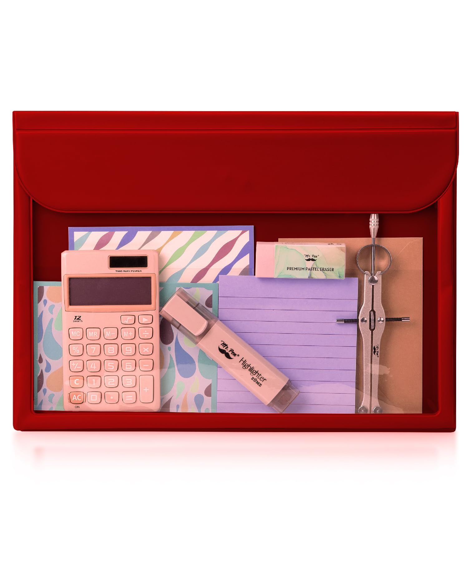 Photo 1 of Mr. Pen Red Plastic File Folders - Letter Size, Clear, Office Document Filing Folders