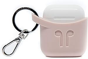 PodPocket Scoop AirPod Storage Case with Protective Translucent Silicone and Impact Protection Ash Pink