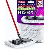 VanDuck 100% Cotton Terry Mop Pads 15x8 Inches, 3-Pack (Mop Not Included) | Reusable terry cloth mop covers, cotton replacement pads, floor cleaning refills, machine washable