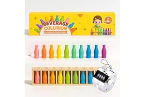 Trozihn Bottle Color Match Game, Fun Family Board Game for Kids 8-12, Bottle Flip Game for 2-4 Players with Metal Handheld Counters, Perfect for Travel Camping Holidays Party Night (New Version)