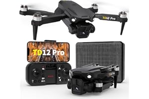 Toladrone TD12Pro Drones with Camera Brushless Motor Drone for Beginners 4K HD Camera Level 3 Wind Resistance 90° Electrically Adjustable Foldable FPV Mini Drone with Carrying Case