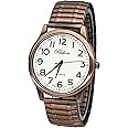 Blekon Collections Unisex Large Face Easy to Read 40mm Case Japanese Quartz Movement Stretch Band Watch…