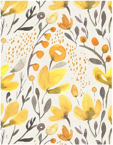 blooming wall ps032 selbstklebende tapete selbstklebend wasserfarben nahtlos gelb frische blumen kapok vorgekleistert amazon de baumarkt