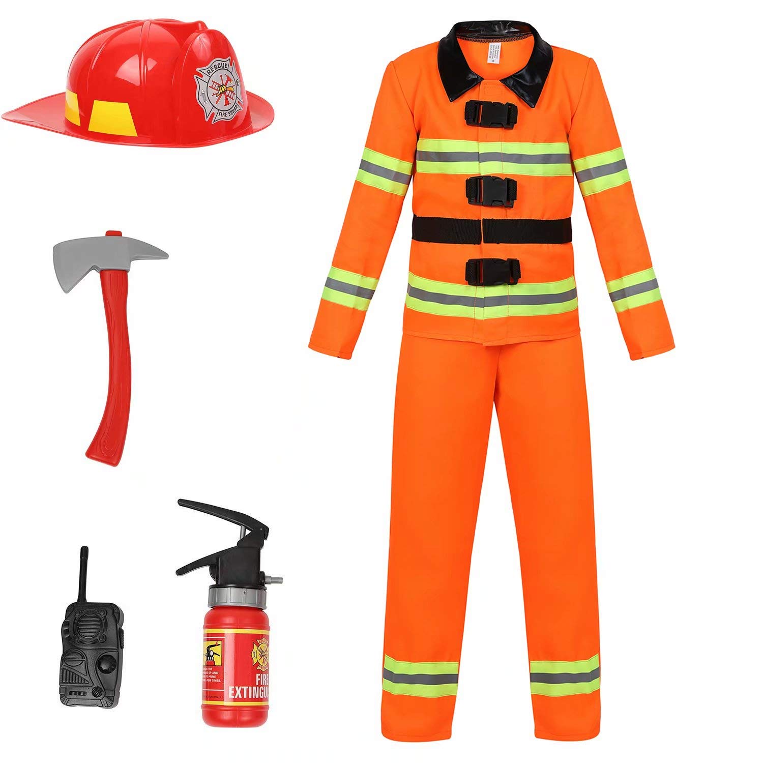jutrisujo Fireman Costume for Kids Firefighter Boys Girls Toddlers