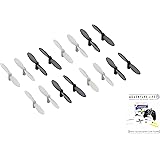 Replacement Propellers for X6 Nano Quadcopter, Estes Proto X, Cheerson CX-10 Rotor Blade Set (Black and White)