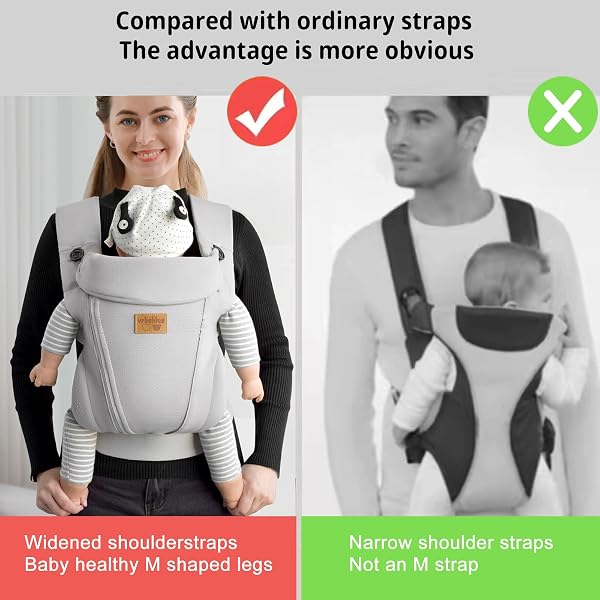 NEW UPGRADE ERGONOMIC BABY CARRIER NEWBORN TODDLER WRAP CARRIER,HANDS FREE BABY SITTING SLING,BREATHABLE,PERFECT FOR INFANTS/CHEST SLING FOR BABIES SHOWER GIFT (LIGHT GREY, UPGRADE-WITH BELT)