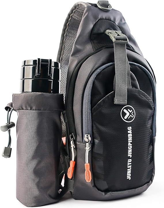 NIERBO Mochila Antirrobo,Bolsa de Pecho Hombro-Mochila Pechera Táctica de Hombre Cuerpo Cruzada,Multifuncional Mochila Deportiva para Senderismo,Campamento,Escalada y Ciclismo(con Bolsa de Botella)