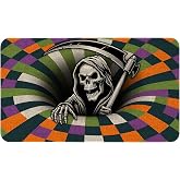 Eikunn Halloween Door Mat, 3D Illusion Horror Doormats Halloween Porch Entrance Decor Non-Slip Doormats Outside 30x17 Inch