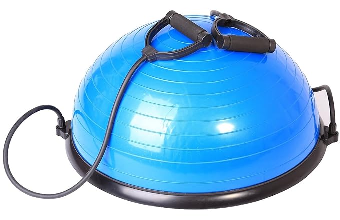 SportPlus Ø62 cm Balance Ball/Balance Trainer mit Zugbändern, beidseitig nutzbar, GS-geprüft, SP-GB-001