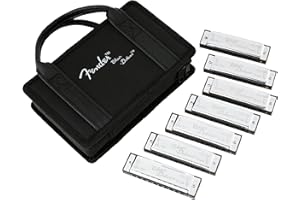 Fender Blues Deluxe Harmonica, Pack of 7 with case (Keys C, G, A, D, F, E, B Flat)