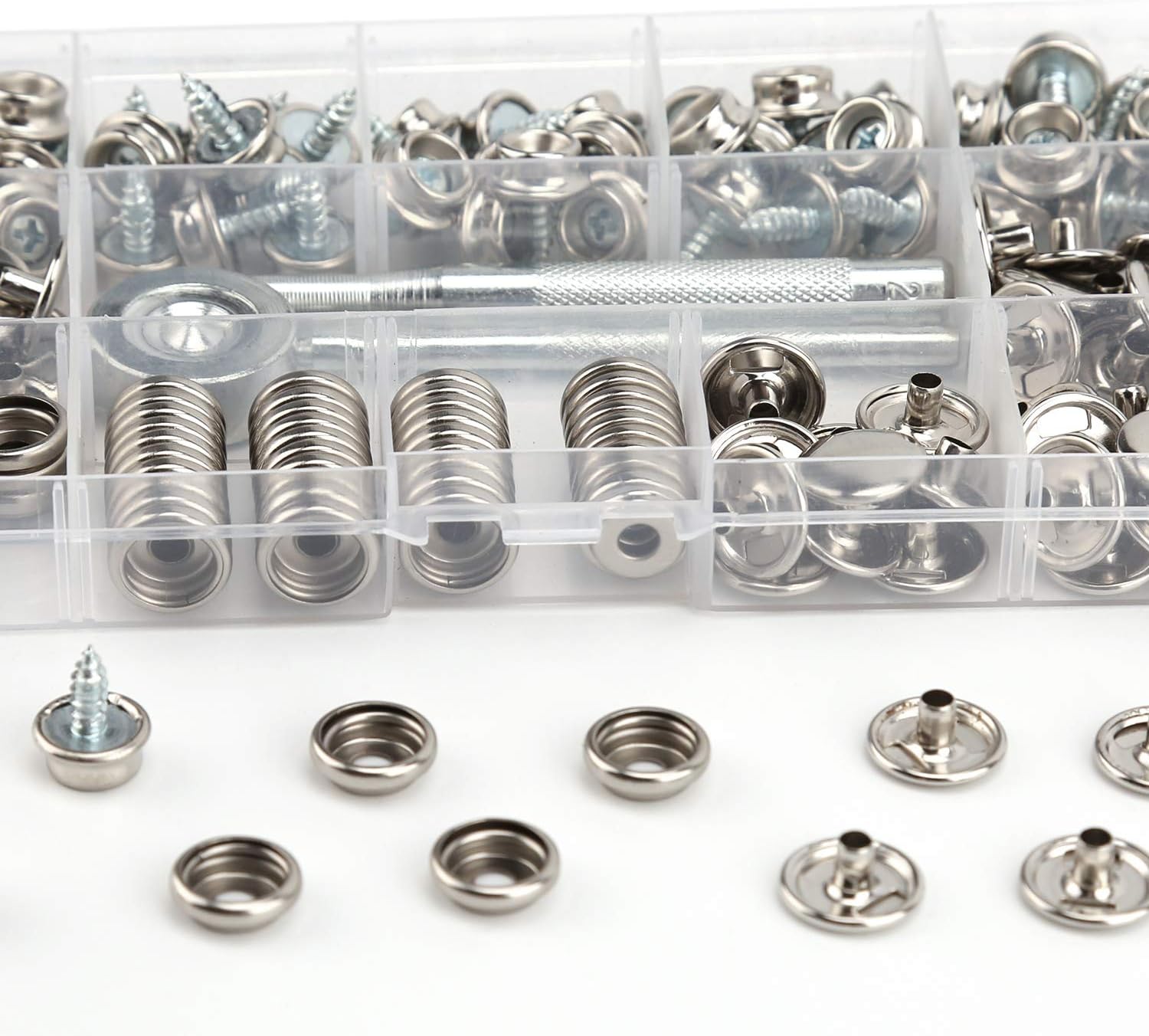 AIEX 150 PCS Canvas Snaps Kit, Stainless Steel Fastener Screw Snaps for