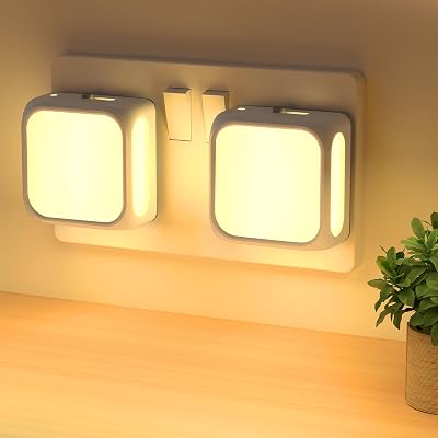 PURSNIC Night Light Plug In 1W Dusk to Dawn 3000K Warm White 2 Pack