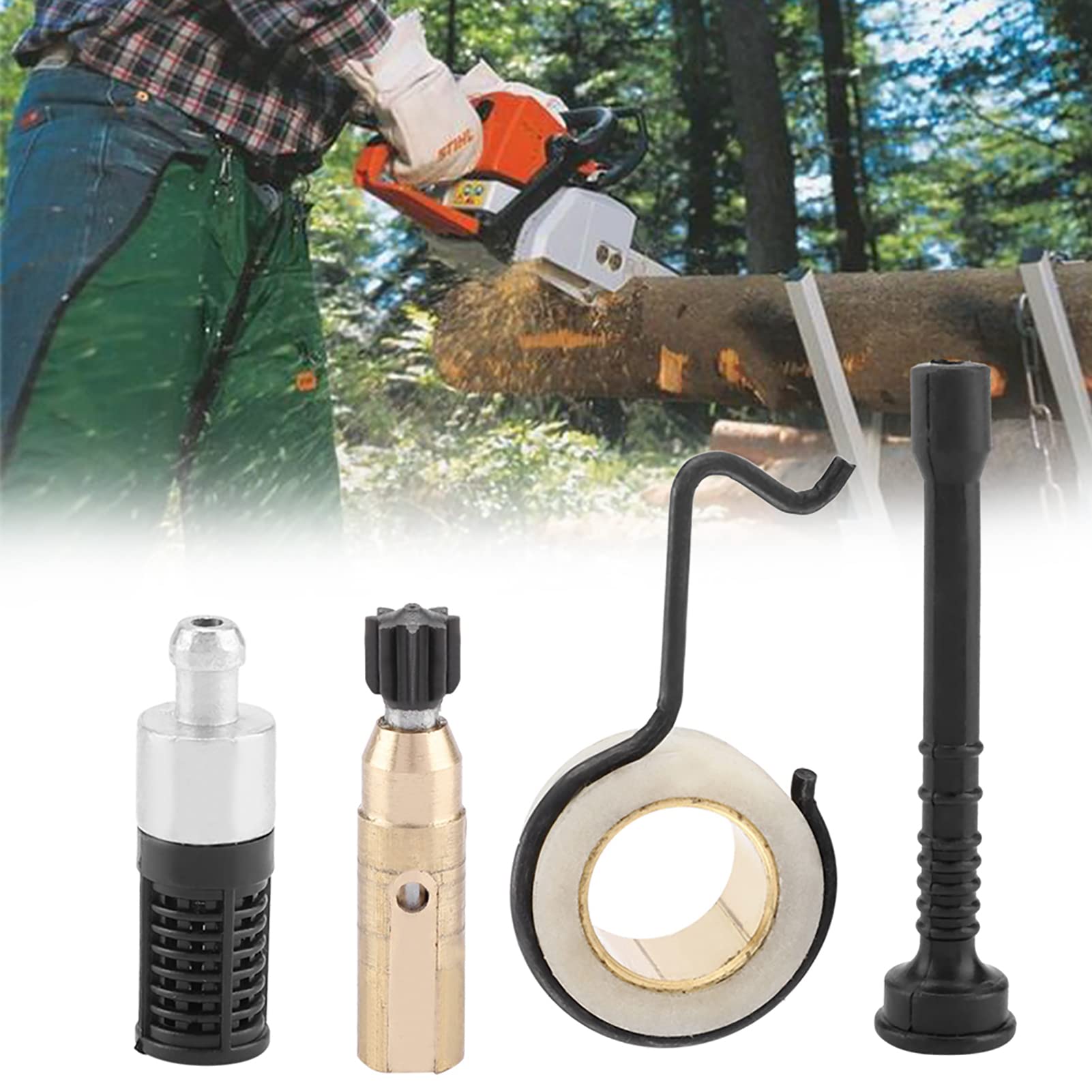 Chainsaw Metal Oil Pump Worm Gear Oil Pipe Filter Set Accessory Kits for MS 250 MS230 MS 210