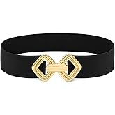 BAOKELAN Wide Elastic Waist Belts for Women Stretchy Skinny Belts with Gold Buckle for Dresses