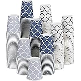 Clawsoff 300 Pack Paper Cups 8 oz, Disposable Coffee Cups 8 OZ Colourful Hot/Cold Beverage Drinking Cups for Office Party Home Picnic