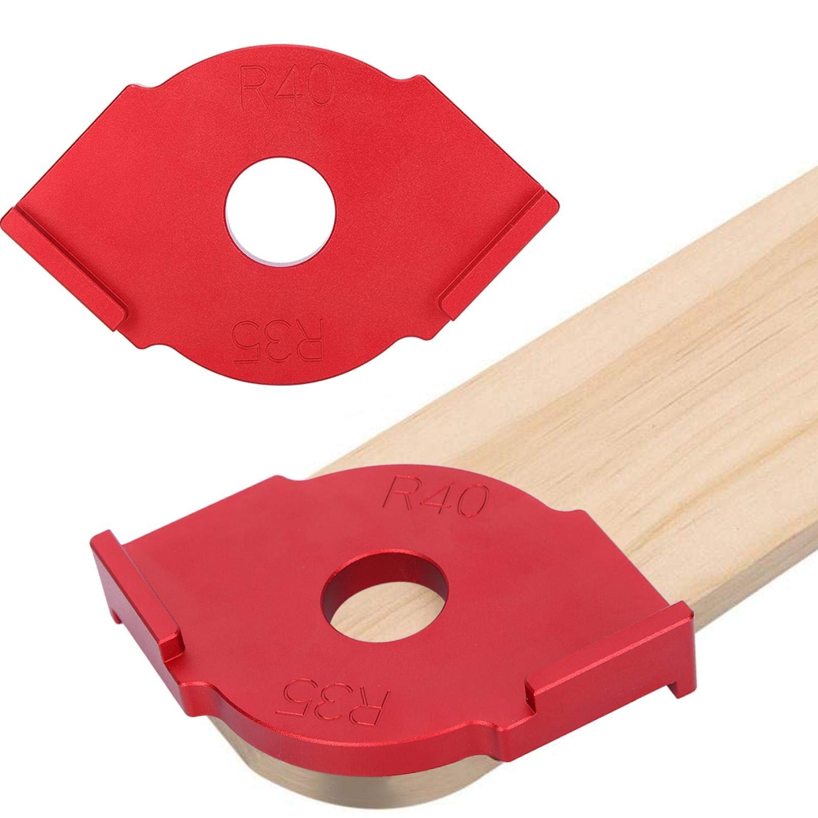 Radius Jig Router Templates, Aluminium Alloy Rounded Corner Template for Woodworking, Hand‑Held Edge Trimmer Engraving Machine Fillet Tools R35‑R40
