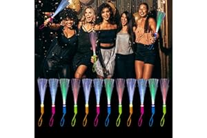 U-Vathing LED Fiber Optic Light Up Wands, 12 Pack, 3 Modes, Flashing Party Favors for Weddings, Celebrations (Color-12PCS)