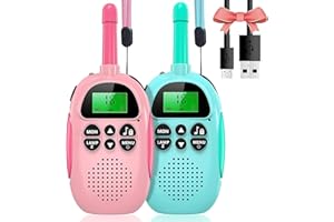 USHINING Walkie Talkie for Kids Rechargeable Kids Walkie Talkies 2 Pack Walkie Talkies for Boys Girls 22 Channel 2 Way Radio Walkie Talkies 3kms with Flashlight for Hiking,Christmas Birthday Gifts