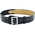 First Class Leather Sam Browne Police, Sheriff, and Security Leather-Lined, 2.25" Width Plain and Basketweave Duty Belt