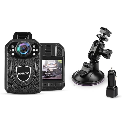 BOBLOV KJ21 128GB Body Camera, 1296P Body Wearable Camera Support