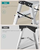 SONGMICS 2 Step Aluminium Ladder 150 kg Load Capacity Foldable Lightweight view 8