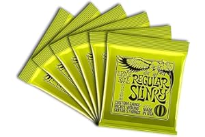 Ernie Ball Regular Slinky Nickel Wound Electric Guitar Strings 6 Pack - 10-46 Gauge