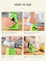 Yabano Rotary Cheese Grater Vegetable Slicer with 3 Stainless Drums view 7