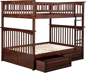 Amazon Com Atlantic Furniture Columbia Bunk Bed With 2 Raised