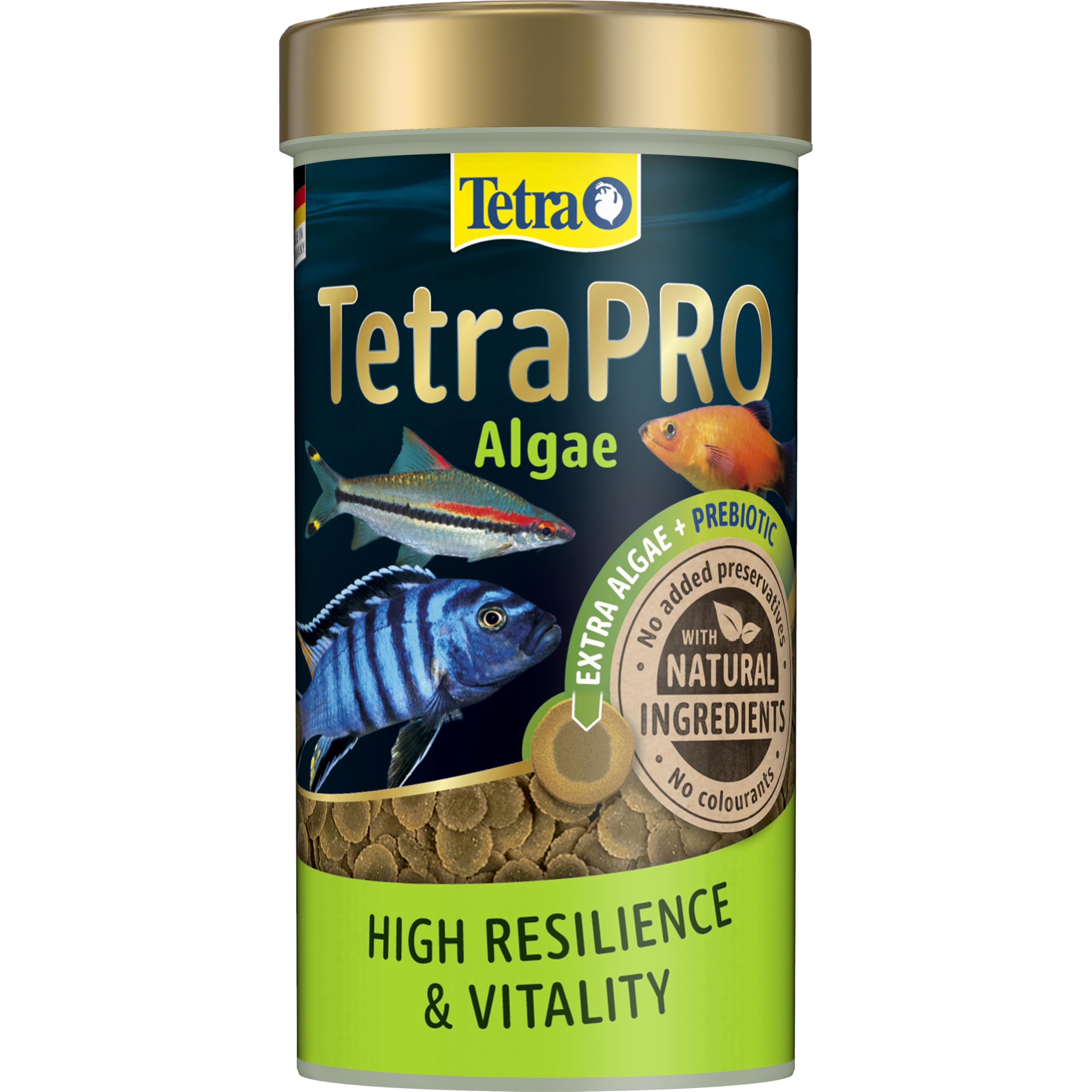 Tetra Pro Algae Multi-Crisps - Premium fish food with algae concentrate for increased strength, 250ml