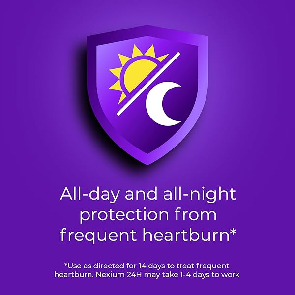 NEXIUM 24HR ACID REDUCER HEARTBURN RELIEF CAPSULES FOR ALL-DAY AND ALL-NIGHT PROTECTION FROM FREQUENT HEARTBURN, HEARTBURN MEDICINE WITH ESOMEPRAZOLE MAGNESIUM – 42 COUNT