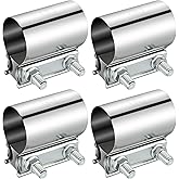 EVIL ENERGY 2.25 Inch Exhaust Clamp,2 1/4" Butt Joint Band Clamp Sleeve Coupler Stainless Steel for Pipes,Mufflers,Catalytic 
