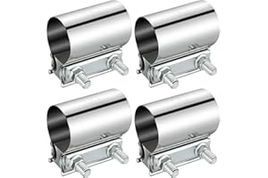 EVIL ENERGY 2.25 Inch Exhaust Clamp,2 1/4" Butt Joint Band Clamp Sleeve Coupler Stainless Steel for Pipes,Mufflers,Catalytic 