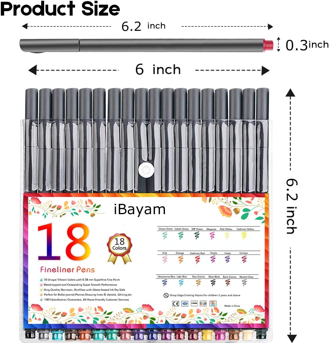 iBayam Journal Planner Pens Colored Pens Fine Point Markers Fine Tip Drawing Pens Porous Fineliner Pen for Bullet Journaling Writing Note Taking Calendar Coloring Art Office School Supplies, 18 Colors : Office Products