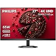 Philips 27E1N5900R 27inch 4K UHD (3840 x 2160) IPS Monitor, HDR 400, VESA, HDMI x1, VGA x1, USB-C x1, Adaptive Sync, 4 Year Advance Replacement Warranty