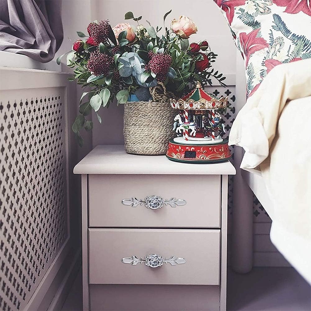 Diamond Shape Cabinet Pull Handle, Glass Diamond Crystal Dresser Knobs Drawer Furniture Pull Handle Cabinet Door (Pack of 4) - Image 5
