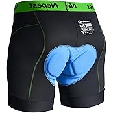 Nepest Mens Cycling Underwear 4D Padded Bike Shorts MTB Liner Mountain Bicycle Tights for Riding