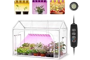 Mini Indoor Greenhouse with Grow Lights PVC Tent Portable Green House Cabinet Kit for Plant Seed Starting