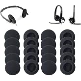 VBQFDPH 20 Pack Ear Cushion Foam Replacement Covers, 55MM, Black | Compatible with Plantronics H251 H261 H351 H361 Series Headsets