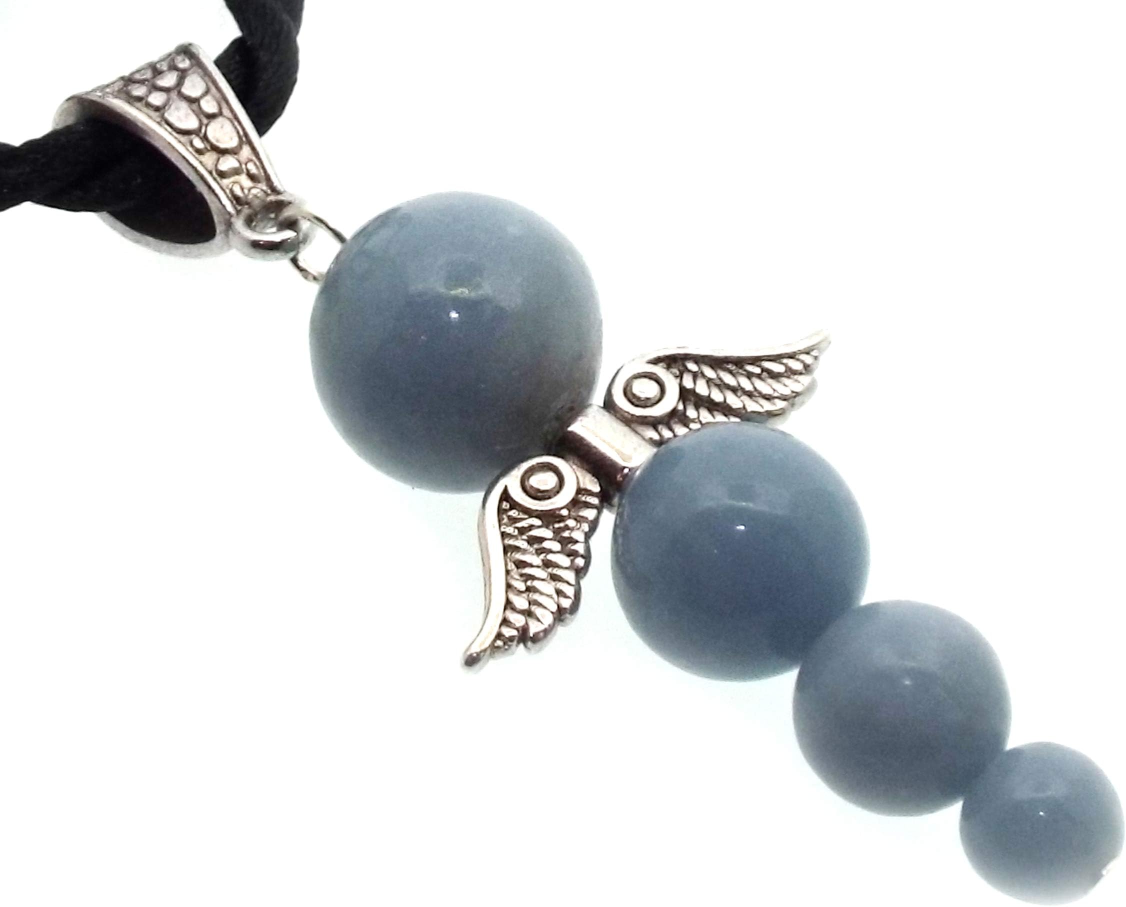 Peruvian Angelite Gemstone Guardian Angel Pendant
