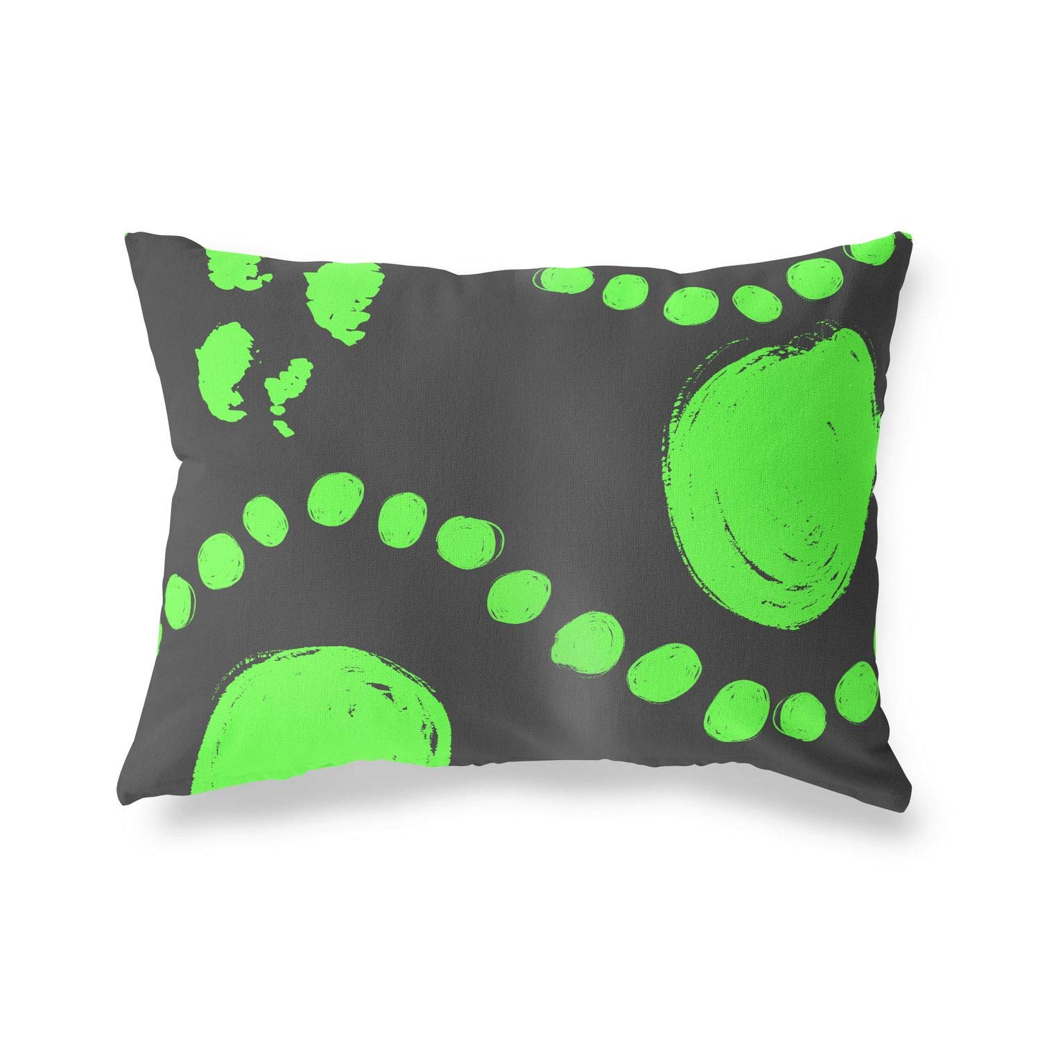 Bonamaison Decorative Cushion Cover Neon Green & Fume, Throw Pillow Covers, Home Decorative Pillowcases for Livingroom, Sofa, Bedroom, Size: 35x50 Cm - Designed and Manufactured in Turkey