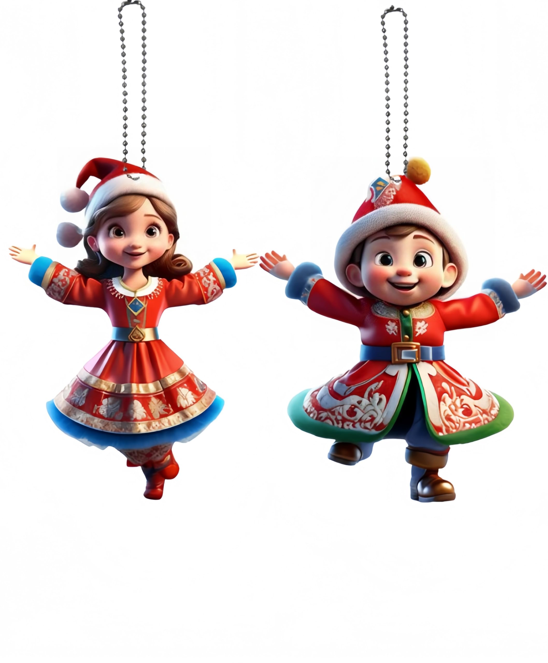 2 Pieces of Fun Couple Christmas Ornaments, can be Used for Holiday Decorations, Bags, Keychains, Family Gatherings, Anniversaries, Halloween and White Elephant Gifts