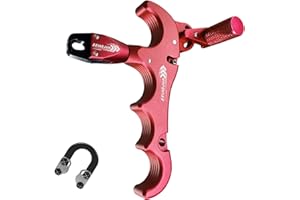 xxiaojun Compound Bow Aid Releaser and D Loop Rope，Adjustable Can Rotate 360° Thumb Release Bow Aluminum Alloy Aids，Archery Release Aids with Anti-Slip Grain.