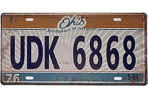 ROOKOPR Ohio License Plate Aluminum Novelty Car Decor License Plates 12"x6" Front of Car Decorative Retro Rusty License Plate for Men Women Car-35