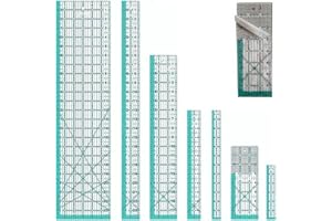 ZICALSO Quilting Ruler,7 Quilting Rulers Quilting Templates(6"x24",2"x24",3"x18",3"x8",1.5"x12",1"x12",1"x6"),Quilting Supplies Acrylic Rulers Quilt Rulers for Quilting and Sewing