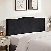 WOMACO Headboard Cover Queen with Storage Pockets, Stretch Velvet Head Board Slipcover, Dustproof Bed Head Cover for Upholste