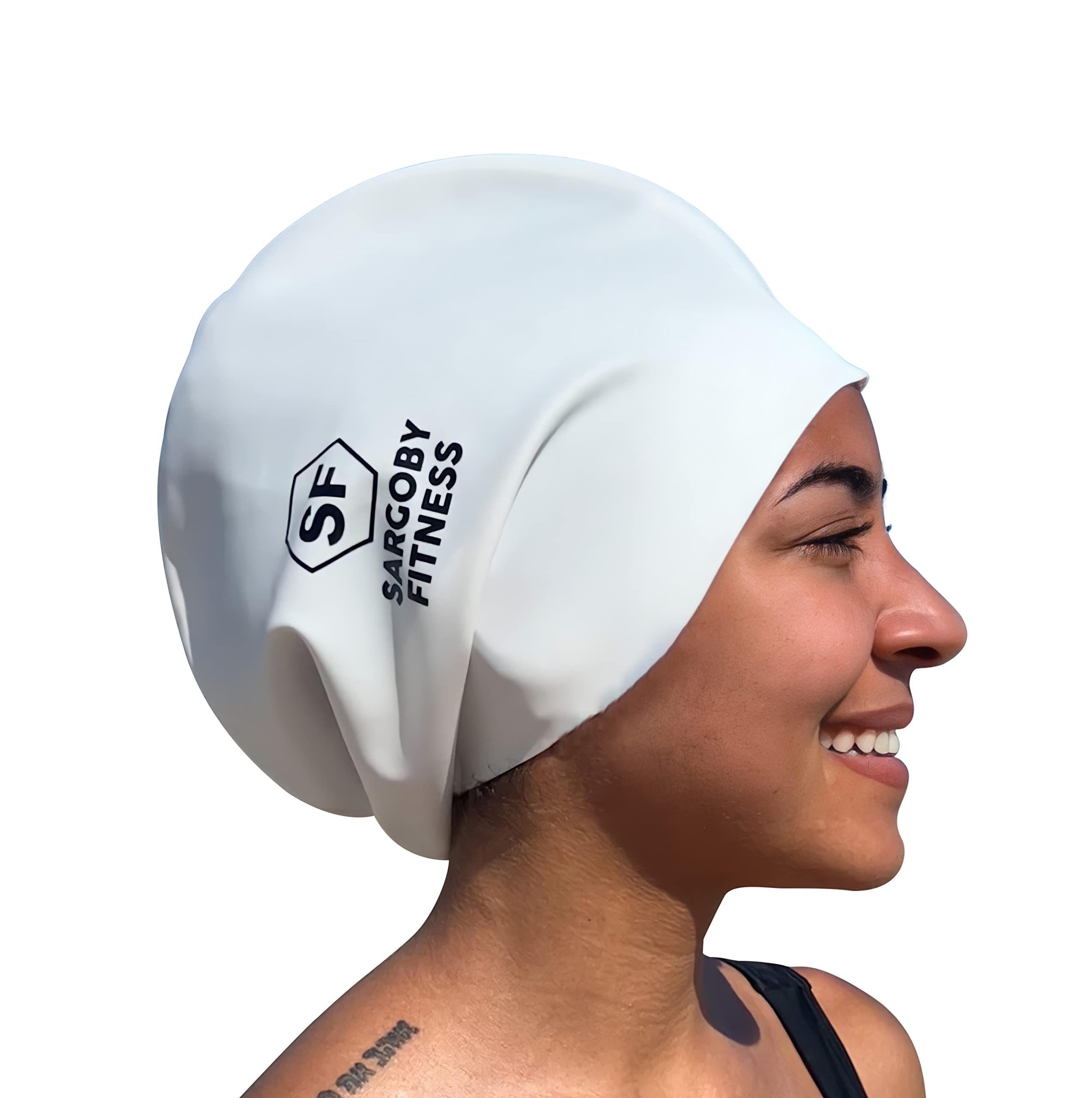 Sargoby Fitness Dreadlocks swimming cap Designed for voluminous and bulky hairstyles like Braids Dreads Locs — image 1