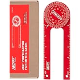 UNIPEC 7.3 Inch Aluminum Miter Saw Protractor &amp; Angle Finder Tool, Red | Laser-Engraved Scale, Miter Protractor, For Woodworking, Trim &amp; Crown Molding, Baseboard &amp; Carpentry