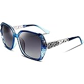 FEISEDY Polarized Women Square Sunglasses Sparkling Composite Shiny Frame B2289